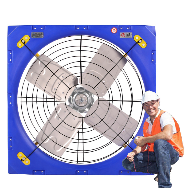 Flusso d'aria Circolazione Ventilatore PE Cornice Ventilazione del bestiame 38/0.96m Diametro della lama 410w Potenza di ingresso