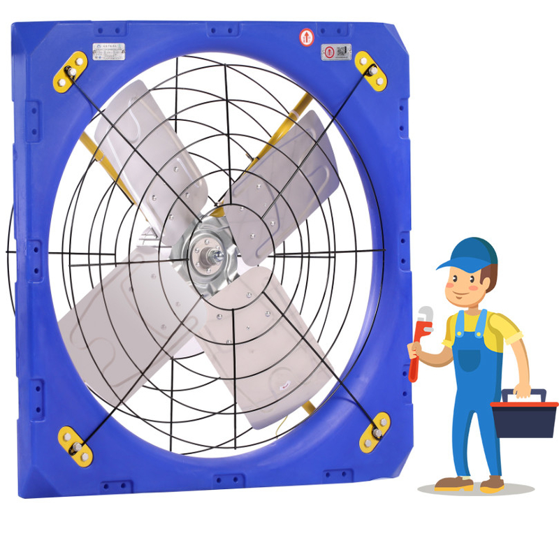 Ventilazione del bestiame Ventilatore di circolazione Cornice PE a doppio strato 28273m3/h Flusso d'aria 1.1A Corrente