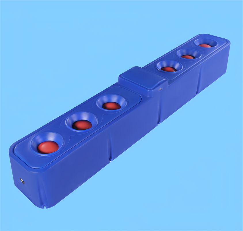 TPT401BLH è un vassoio blu resistente alla corrosione con sei fori