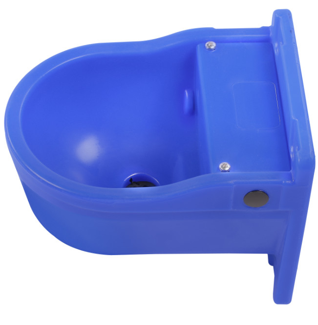 Bowl di acqua per il bestiame in un bel colore blu realizzato con plastica PP di alta qualità per una pace mentale incrollabile
