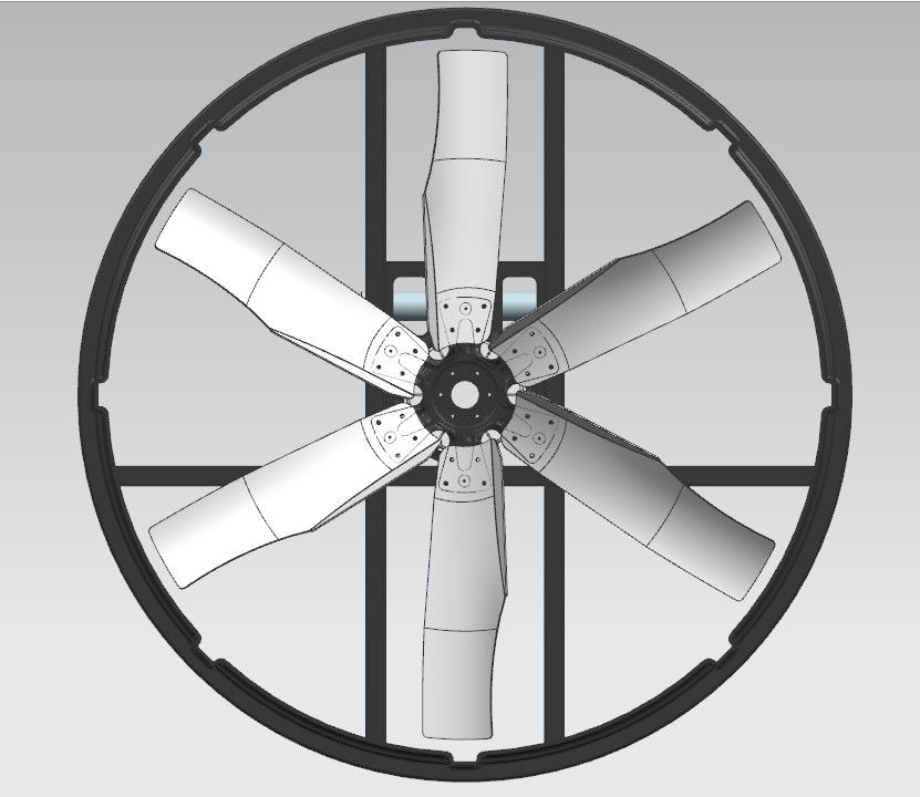 resistenza Doppia strato PE Materiale di telaio Ventilatore di pollame 444r/min Velocità di rotazione per un flusso d'aria ottimale