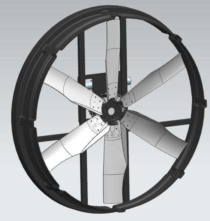 Livello di protezione IP55 Ventilatore industriale con 6 pezzi di materiale per lame in lega per prestazioni di raffreddamento durature