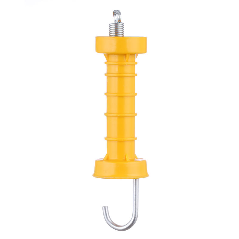 Il portone isolato di Handle Electric Fence del recinto tratta il colore giallo con la maniglia di plastica ed il gancio galvanizzato