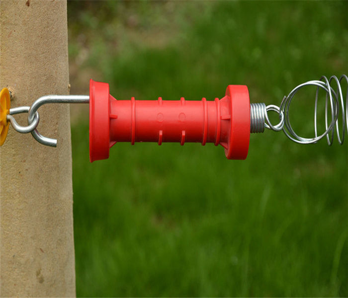Il portone isolato di Handle Electric Fence del recinto tratta il colore giallo con la maniglia di plastica ed il gancio galvanizzato