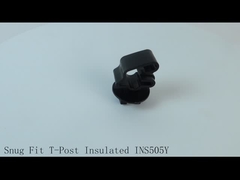 Isolatori di pali di acciaio giallo e nero per recinzioni elettriche